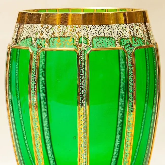 Коллекционная Ваза для Цветов «Зелёный Изумруд», Хрусталь ERNST WITTIG, Германия середина ХХ века.