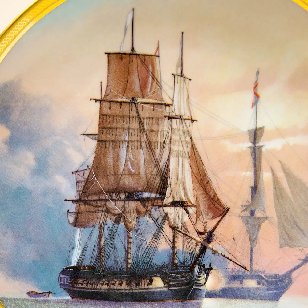 Коллекционная Тарелка «Парусные Корабли - LA BELLE POULE» Фарфор США, The FRANKLIN MINT -1987 год.