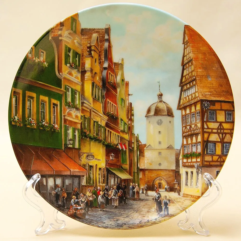 Коллекционная Тарелка «Королевские ворота в Эттингене» Фарфор VOHENSTRAUSS, Германия -1989 год.