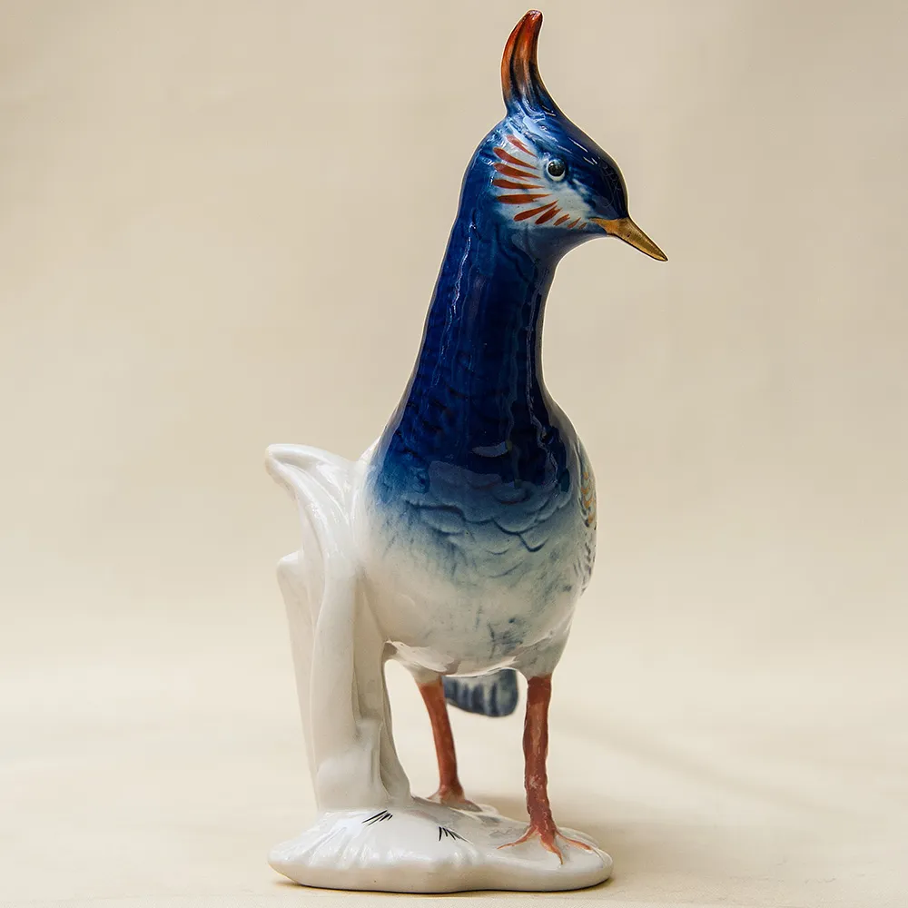 Птица - Фарфоровая статуэтка «Голубой Чибис», Карл Энс / Karl Ens,  Германия, 50-е годы ХХ века.