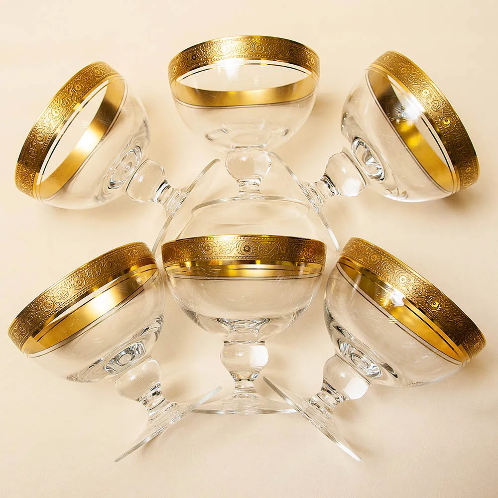 Набор 6-ть Хрустальных Фужеров серия «Harrison», Theresienthal Германия, 60 -е годы ХХ века.