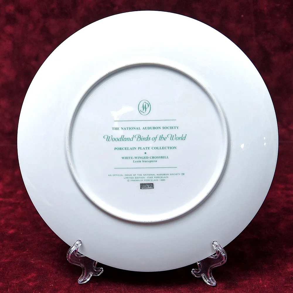 Коллекционная Тарелка - Блюдо «Клест Белокрылый» Фарфор, Franklin Porcelain США - 80-е гг..