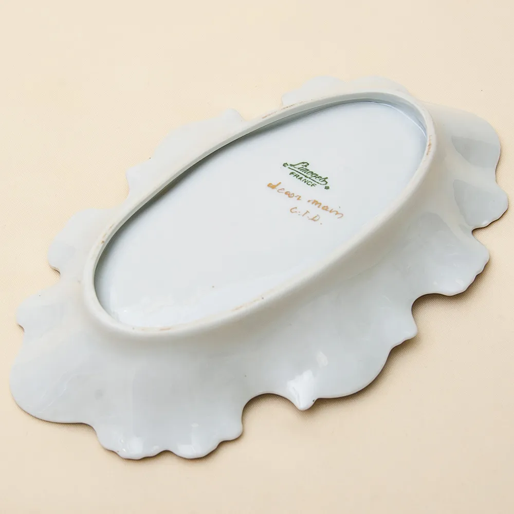 Небольшое Сервировочное  Блюдо - Тарелка - Мелочевница Фарфор Limoges Лимож Франция.