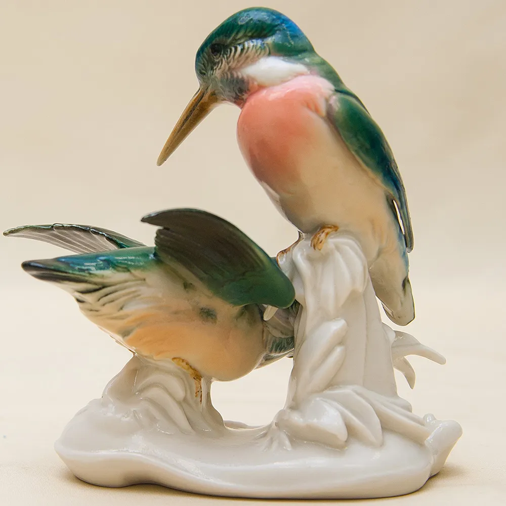 Птицы - Фарфоровая Статуэтка «Пара Зимородков», Карл Энс/ Karl Ens Германия 50гг.