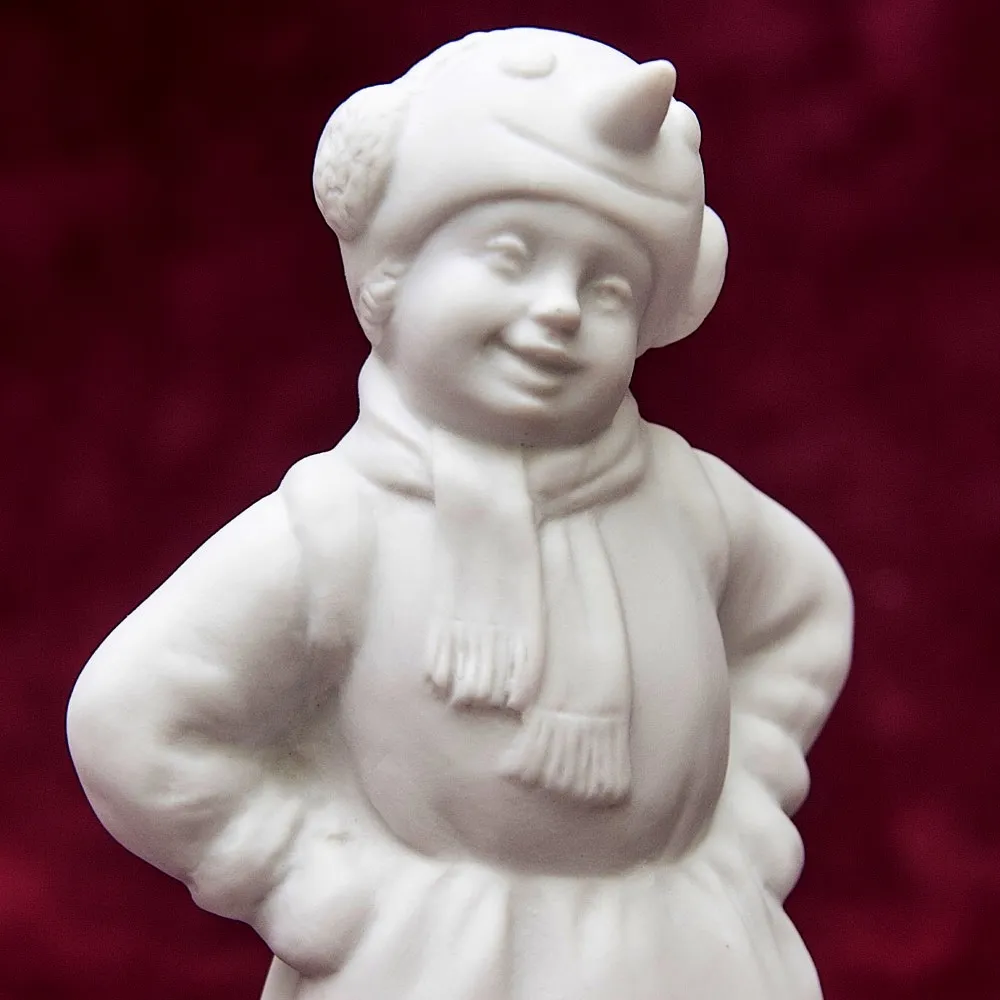 Коллекционная Авторская Статуэтка «Снеговик» из серии «Детский Утренник», фарфор ИФЗ, Россия.