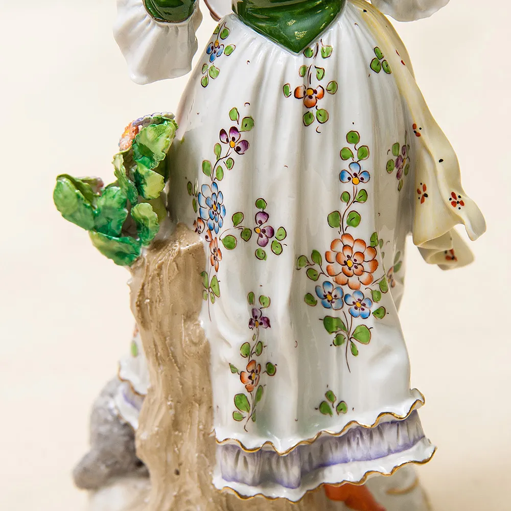 Коллекционная Фарфоровая Статуэтка «Весёлая Пастушка» Н-24см. SITZENDORF, Германия - 50гг..