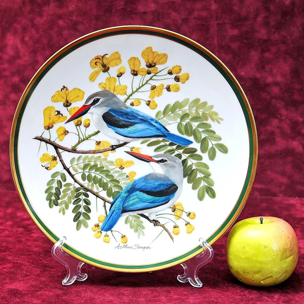 Коллекционная Тарелка - Блюдо «Лесной зимородок» Фарфор, Franklin Porcelain США - 80-е гг.