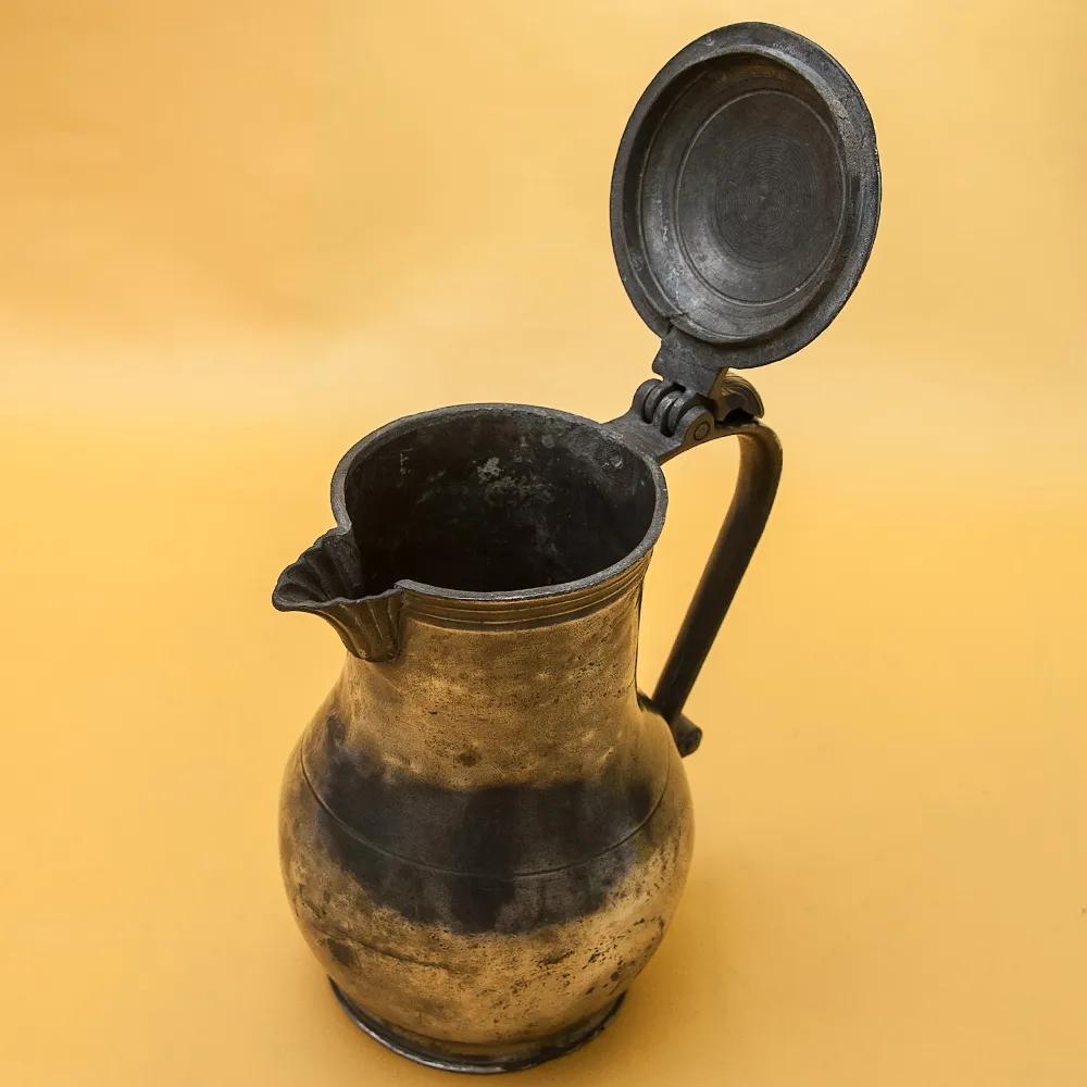 Антикварный Классический Небольшой Оловянный Кофейник на 1,3 литра. Бельгия,  ХIХ век.