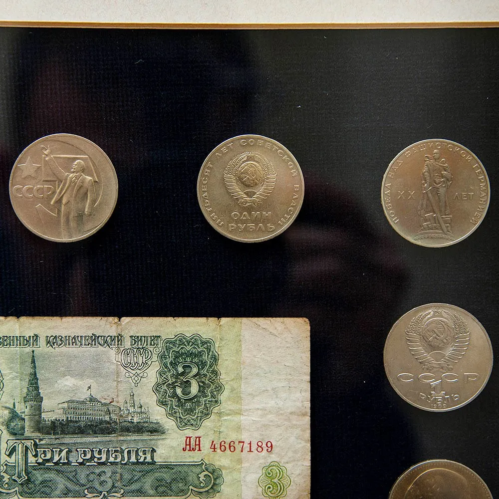 Настенное Коллекционное Панно - Картина «Советские монеты и Банкноты», СССР.