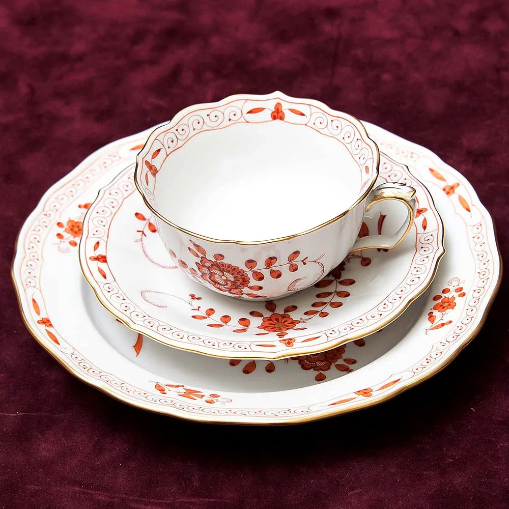 Чайный Сервиз «Индийский цветок» на 6-ть персон Фарфор MEISSEN / МЕЙСЕН Германия.