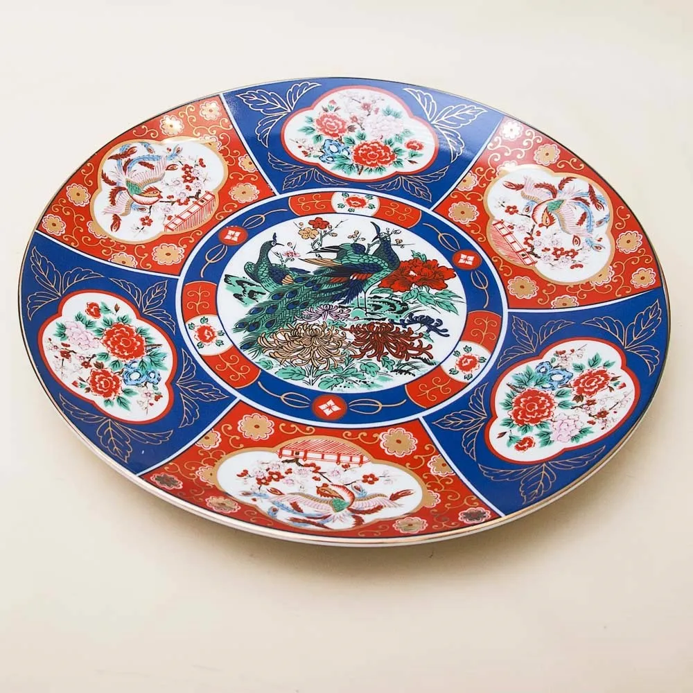 Большое Коллекционное Блюдо - Тарелка «ПТИЦЫ - ПАВЛИНЫ», Фарфор Китай, середина ХХ века.