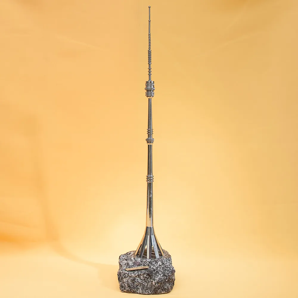 Винтажный Сувенир «Останкинская телебашня» Металл, Гранит - СССР - 1977 год.