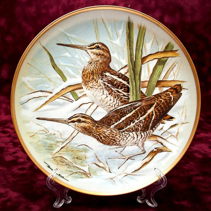 Коллекционная Тарелка «Бекасы» Фарфор Лимож Limoges Франция 1979 год.