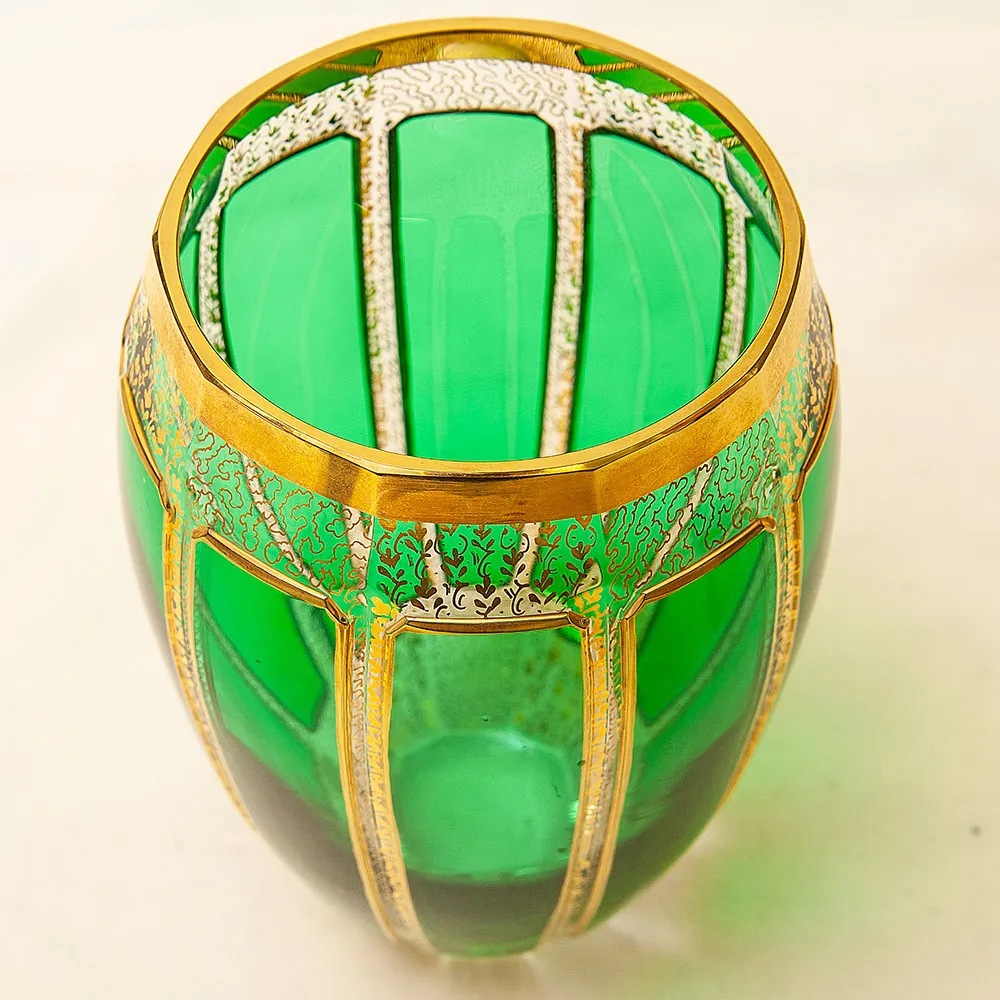 Коллекционная Ваза для Цветов «Зелёный Изумруд», Хрусталь ERNST WITTIG, Германия середина ХХ века.