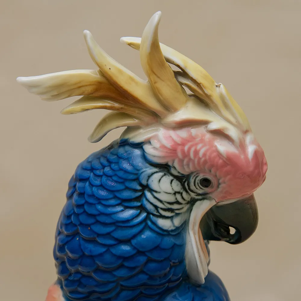 Фарфоровая статуэтка Птица - «Попугай - Какаду» Н -28 см., Карл Энс / Karl Ens,  Германия, 50-е гг.