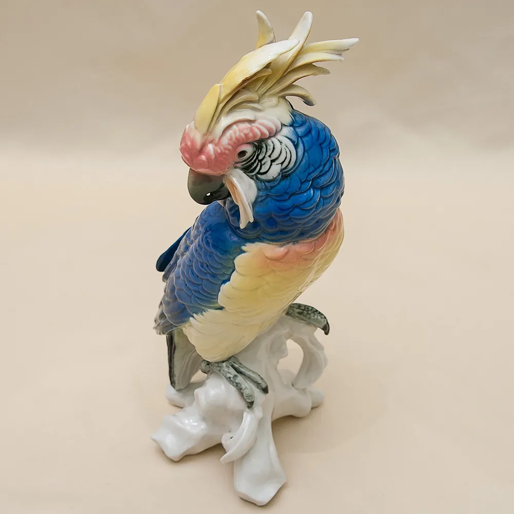 Фарфоровая статуэтка Птица - «Попугай - Какаду» Н -28 см., Карл Энс / Karl Ens,  Германия, 50-е гг.