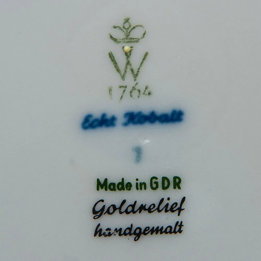 Кобальтовая Коллекционная Ваза «Золотая Роза» WALLENDORF, Германия -1963 год.