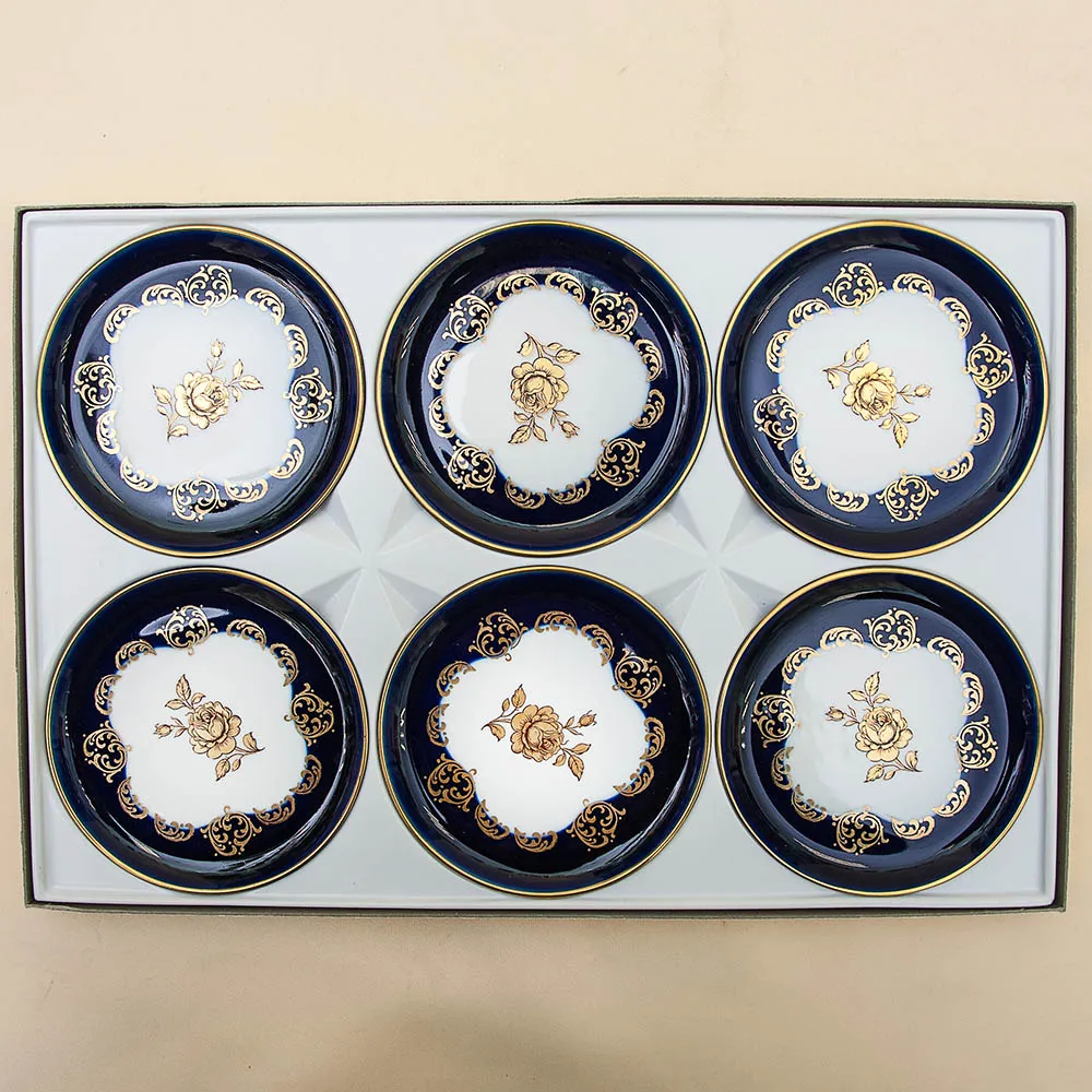 Набор Подставочных Тарелочек «Золотой Букет» Фарфор LINDNER Kups Германия D - 10 см.