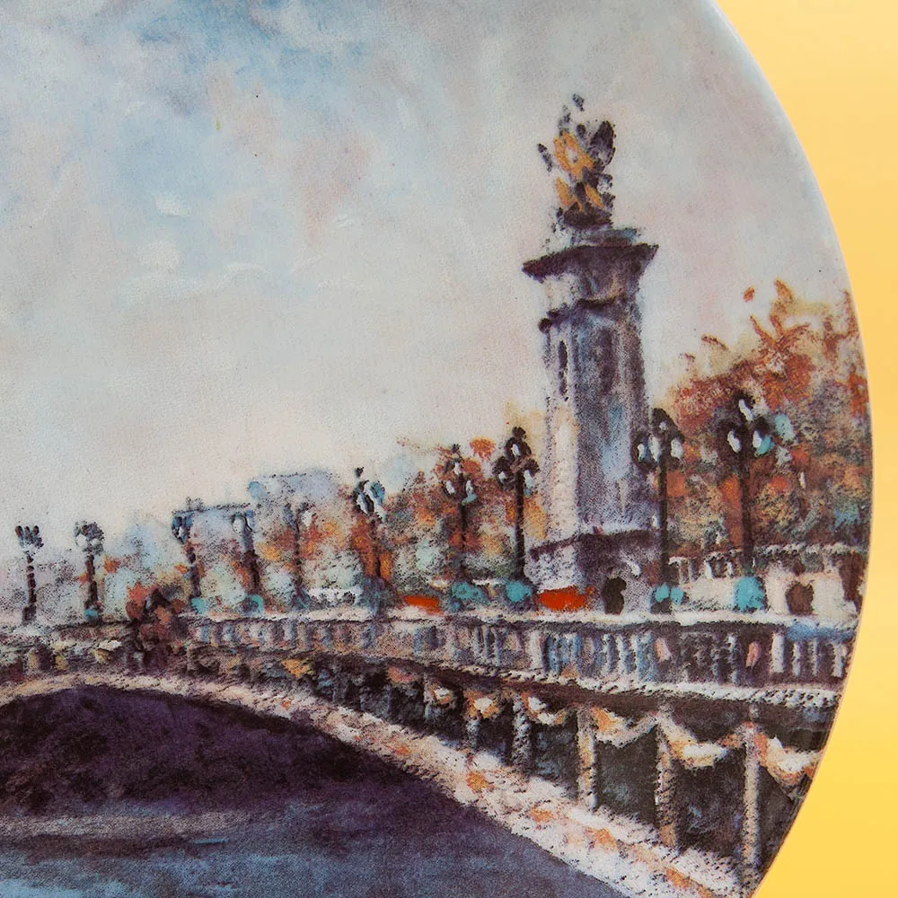 Коллекционная Тарелка «Париж - Мост Александра III» Фарфор, Лимож, Limoges, Франция.