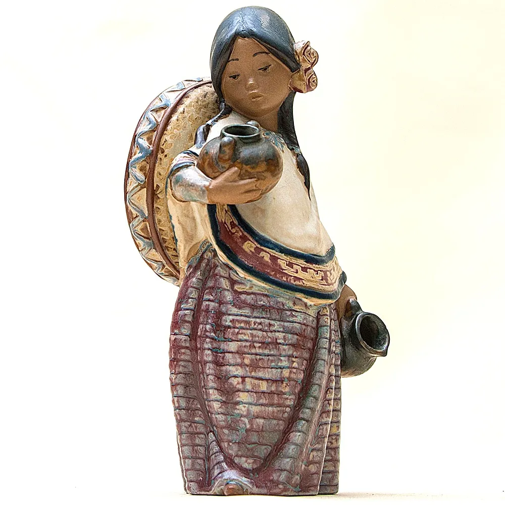 Коллекционная Фарфоровая статуэтка «Девочка в сомбреро» серия Грес Lladro, Испания - 1984 год.