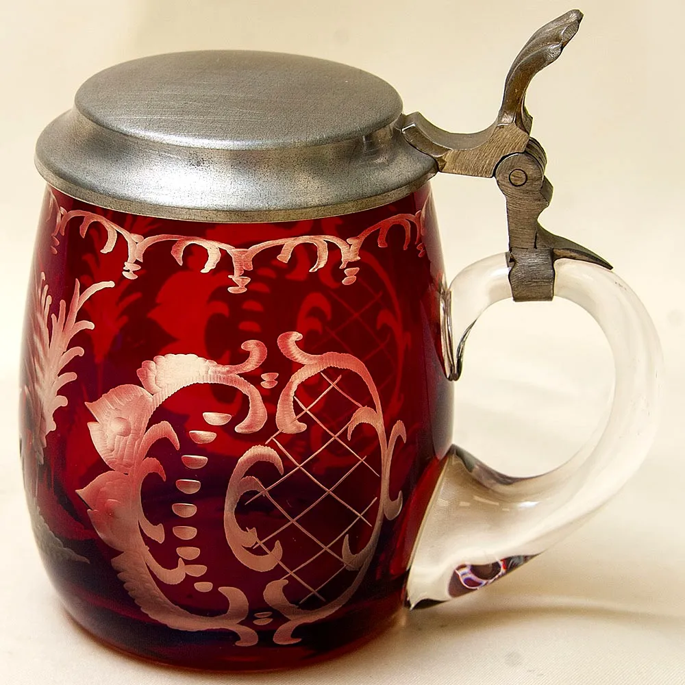 Пивная Кружка «Охота - Косуля», Цветной Хрусталь SCHONBORNER, Германия, 60 гг.