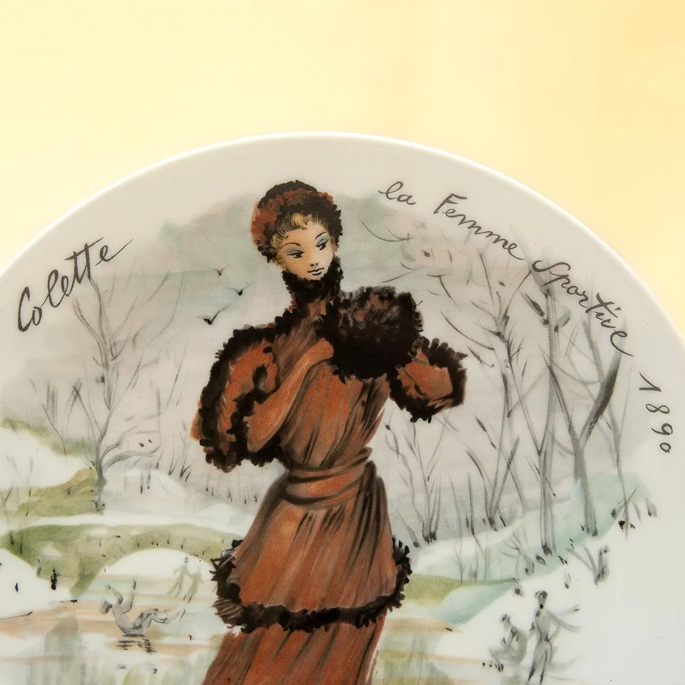 Коллекционная Тарелка «Женщина и 1890 год » Фарфор, Лимож, Limoges, Франция - 1976 год.