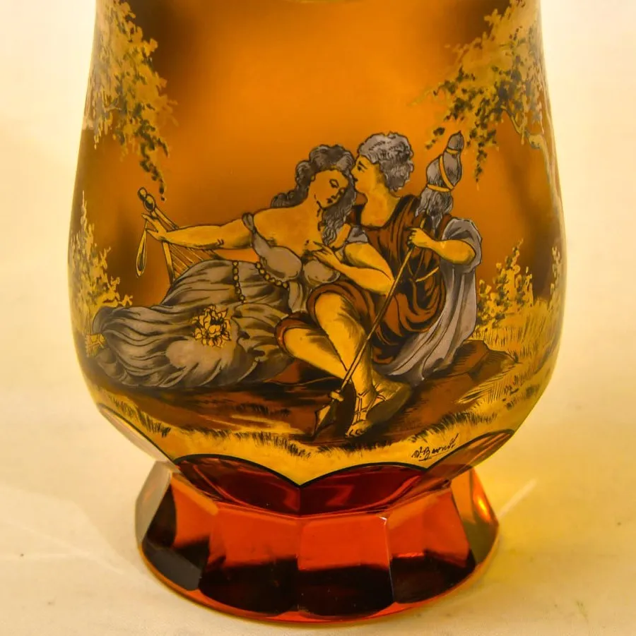 Авторская Коллекционная Ваза - Кубок «Свидание», Хрусталь OERTEL & Co, Богемия.