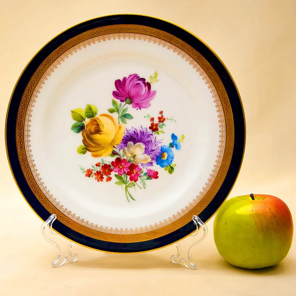 Антикварная Тарелка - Блюдо «Летний букет» Фарфор, Роспись HEUBACH, Германия -1910 год..