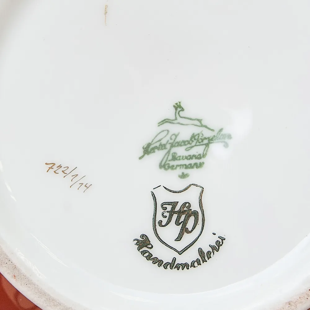 Коллекционная Ваза из серии «Золото Роз» Фарфор Hertel, Jacob&Co. Германия Н-25см.