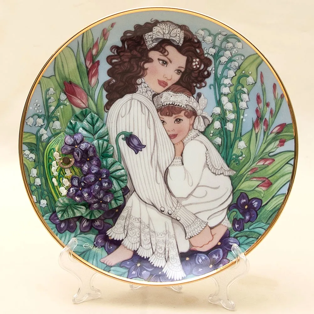 Редкость! Музыкальная Фарфоровая тарелка «Материнство», FRANKLIN MINT США, 80-е годы ХХ века.