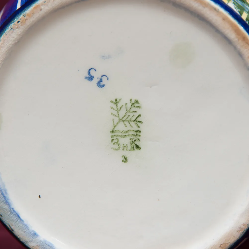 Фаянсовая Агитационная Банка с крышкой - Емкость «30 лет ВДНХ» ЗиК Конаково -1969 год.