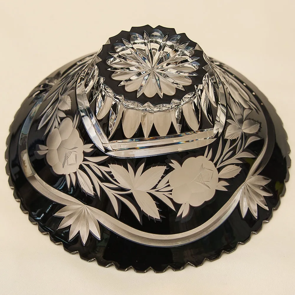 Винтажная Конфетница - Блюдо - Фруктовница, Цветной Хрусталь, SCHONBORNER, Германия 60-е гг.