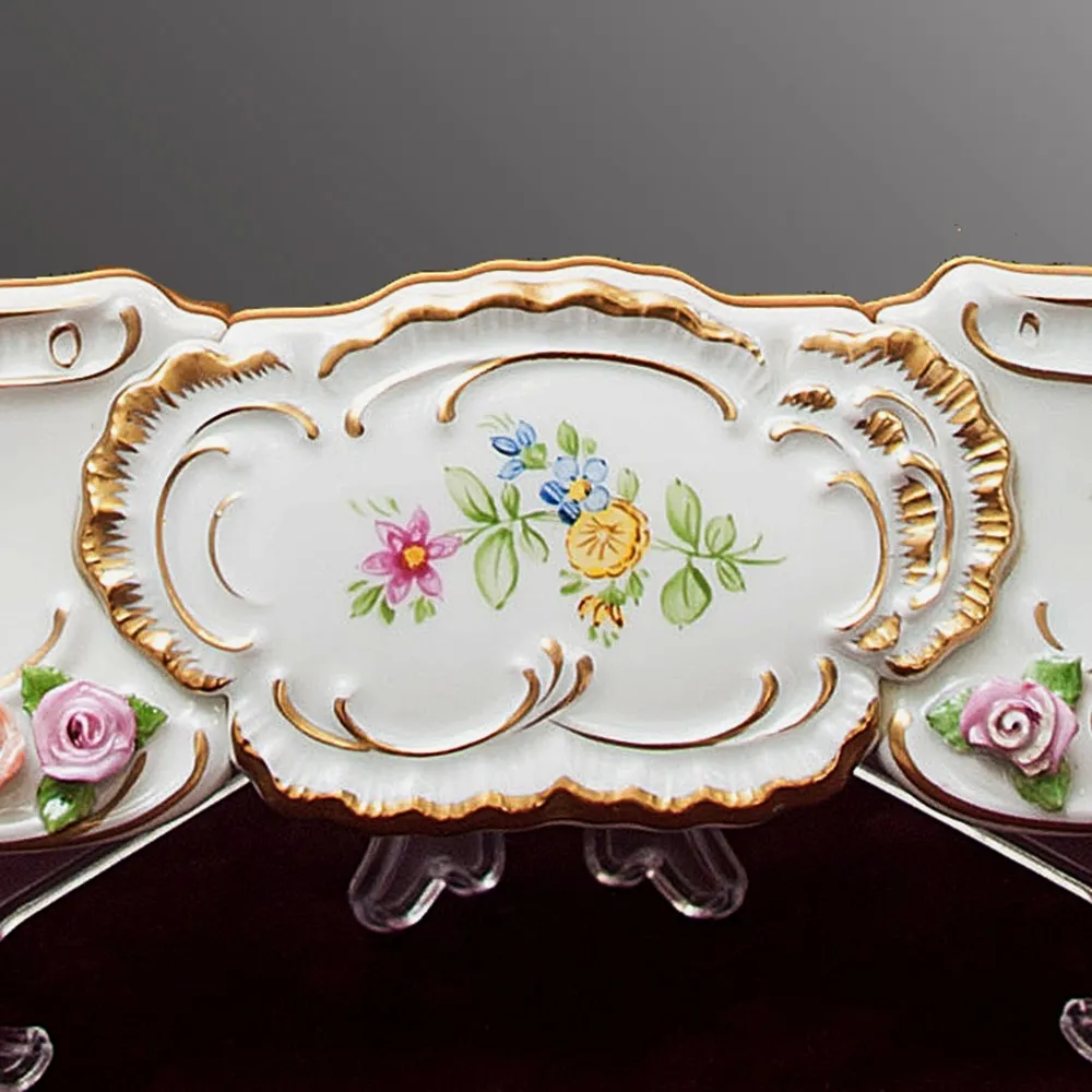 Настенное Фарфоровое Зеркало 37,5 см. х 36 см. LINDNER Kups Bavaria, Германия 60гг.