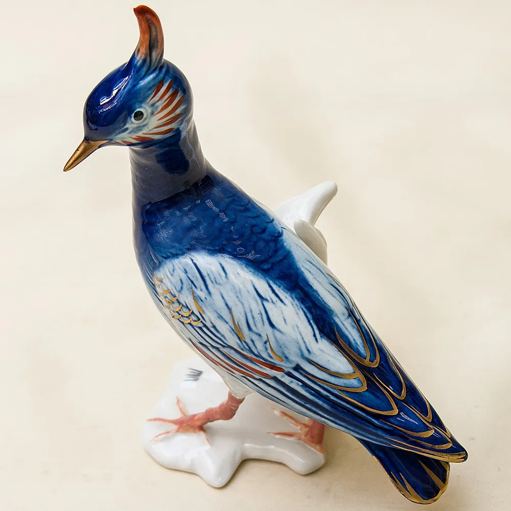 Птица - Фарфоровая статуэтка «Голубой Чибис», Карл Энс / Karl Ens,  Германия, 50-е годы ХХ века.