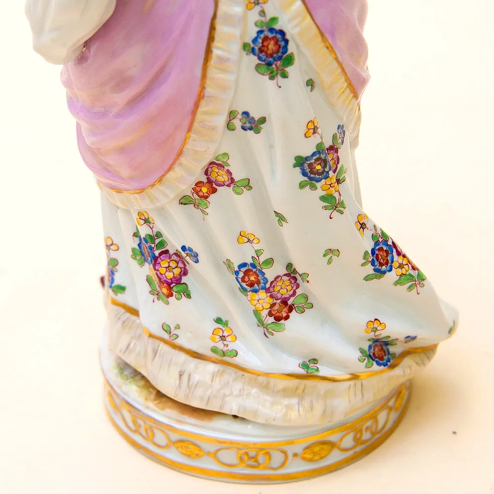 Большая! Фарфоровая статуэтка «Дама с веером» VOLKSTEDT  Германия -1915-1934 гг.