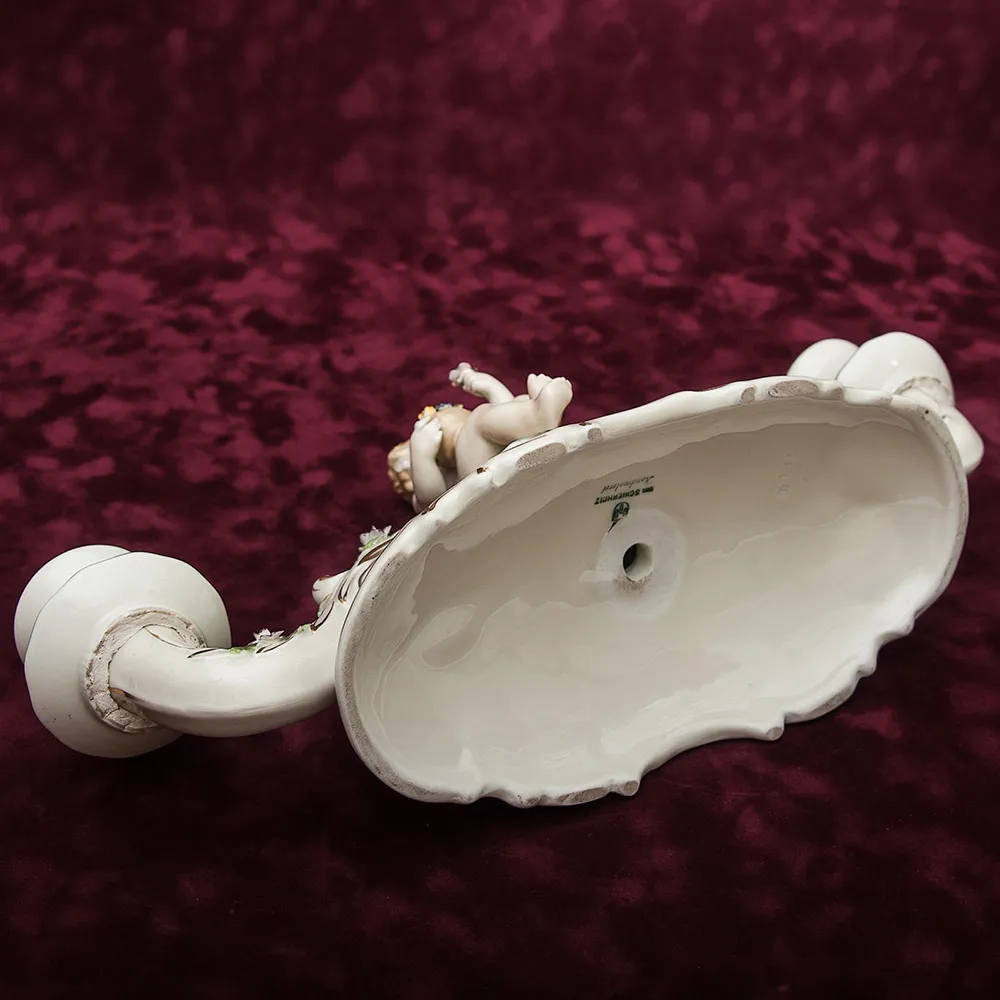 Подсвечник «Путти» Фарфор - Von Schierholz - Германия 1930-1950 годы ХХ века.