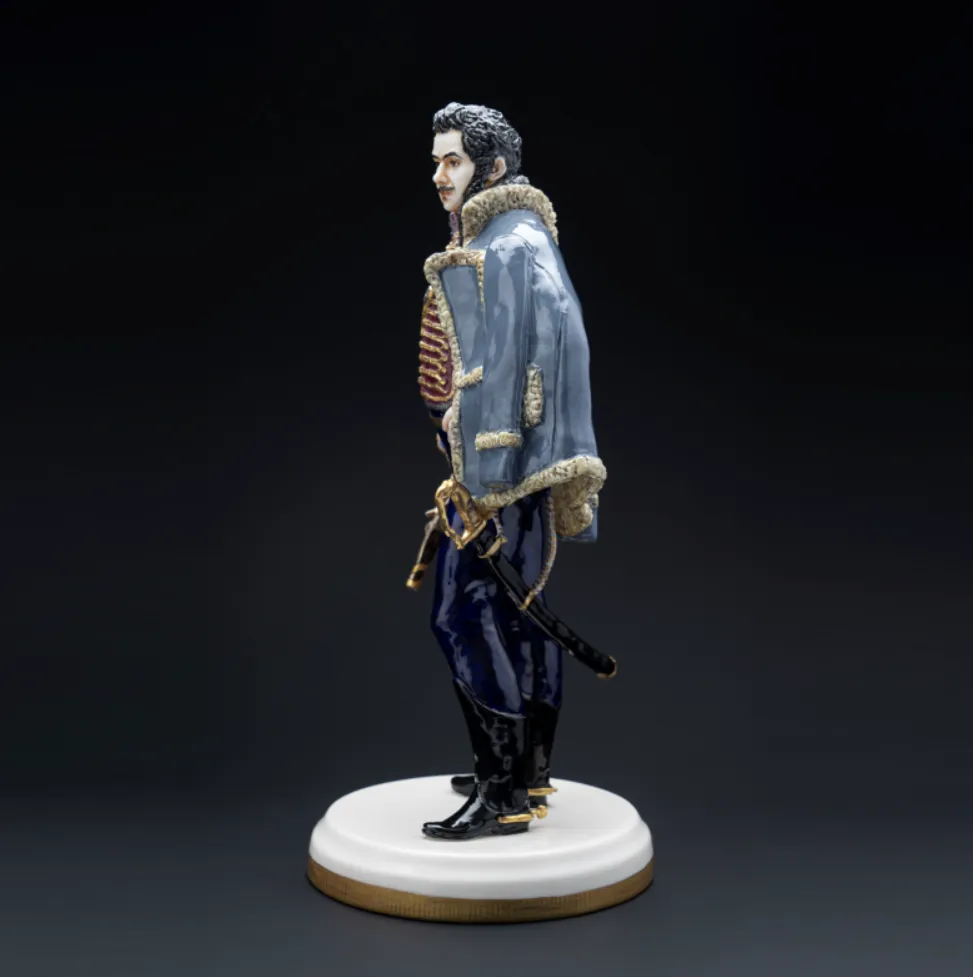 Коллекционная Авторская Статуэтка «Генералы Отечественной Войны 1812 года - Давыдов Д.В.», фарфор, Россия. 