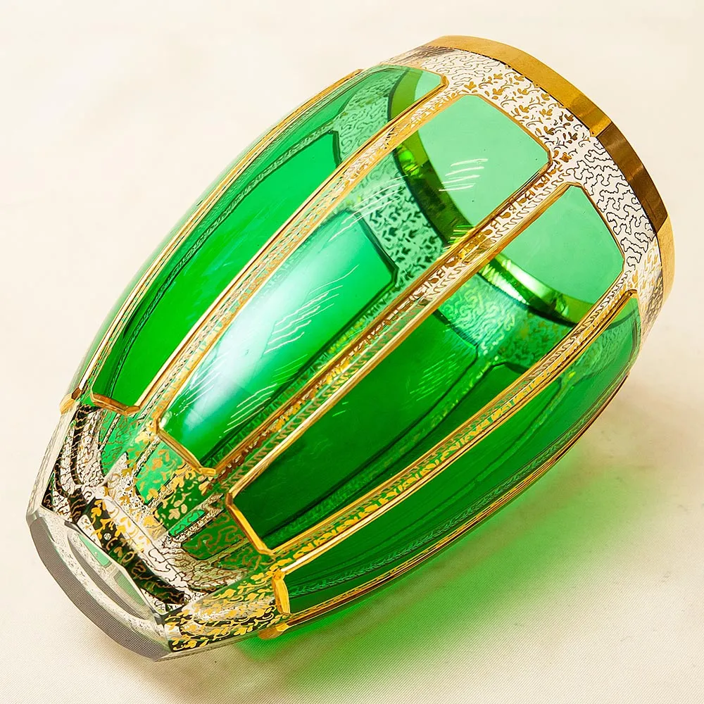 Коллекционная Ваза для Цветов «Зелёный Изумруд», Хрусталь ERNST WITTIG, Германия середина ХХ века.