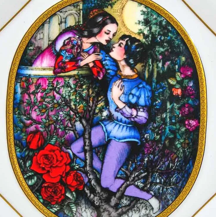 Картина - Панно - Фарфоровая Плакетка «Ромео и Джульета», Villeroy&Boch. Германия - 1980 год.