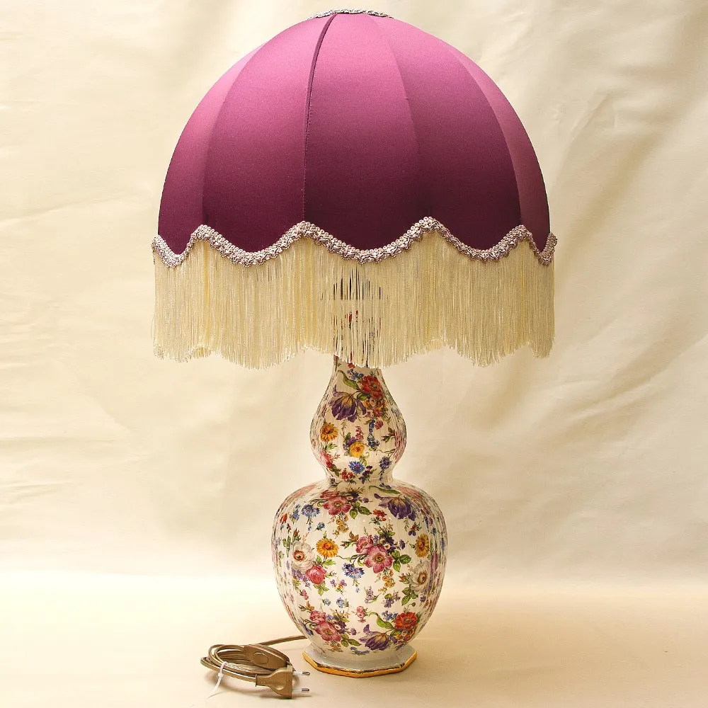 Большая Настольная Электрическая Лампа - Светильник «Цветочная Симфония» Бельгия Н-76 см.