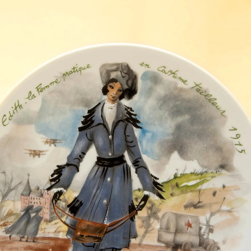 Коллекционная Тарелка «Женщина и 1915 год » Фарфор, Лимож, Limoges, Франция -1976 год.