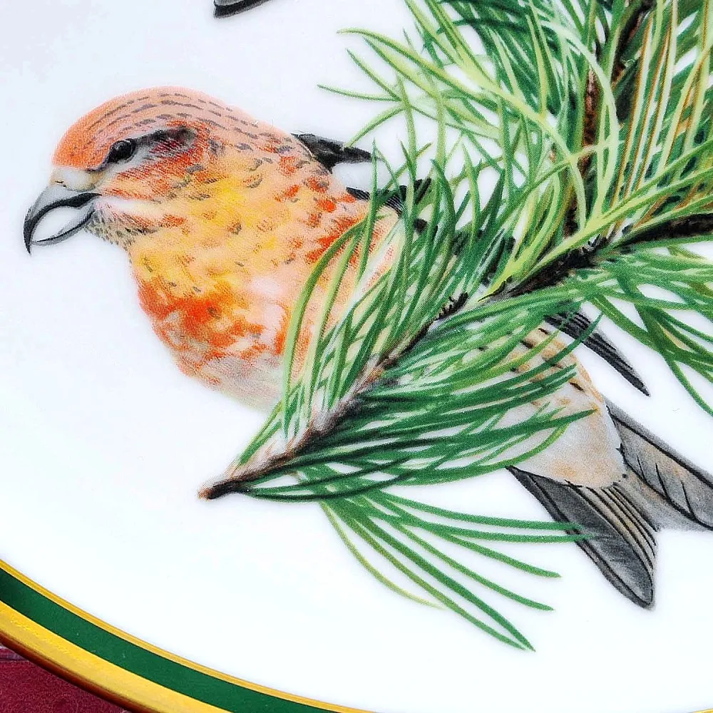 Коллекционная Тарелка - Блюдо «Клест Белокрылый» Фарфор, Franklin Porcelain США - 80-е гг..