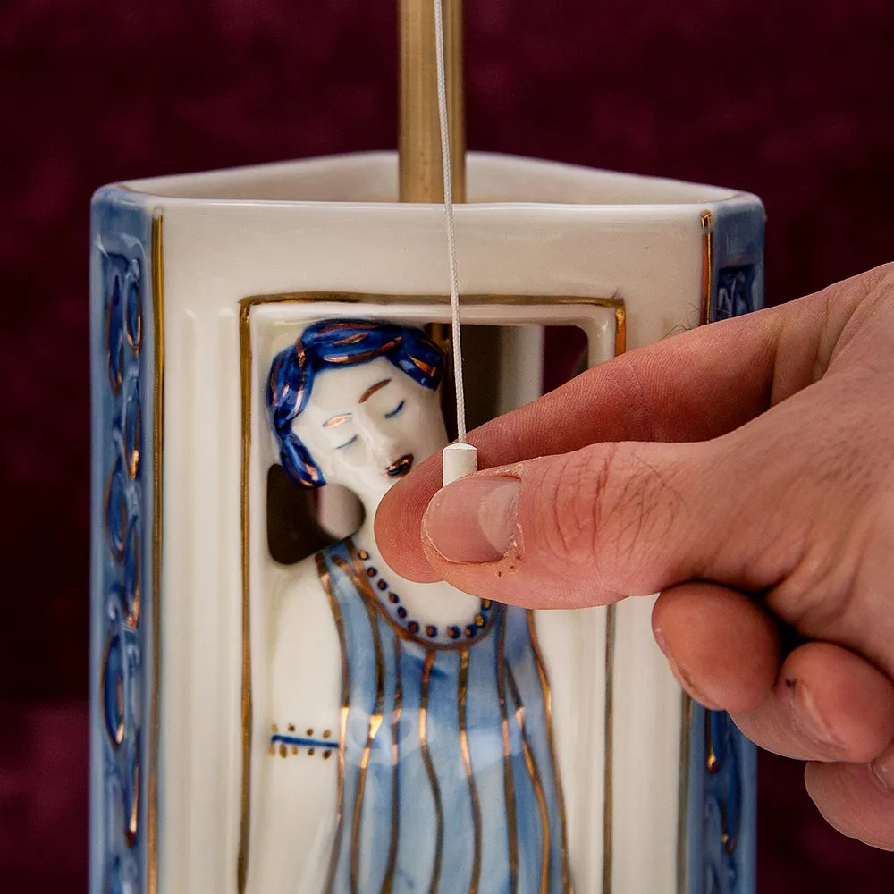 Настольная Электрическая Лампа - Светильник «Три Грации» АРТ-Деко Бельгия - 60гг.