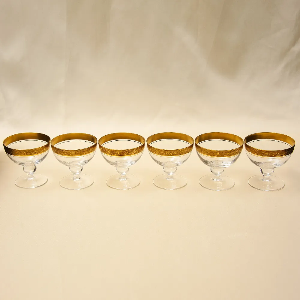 Набор 6-ть Хрустальных Фужеров серия «Harrison», Theresienthal Германия, 60 -е годы ХХ века.