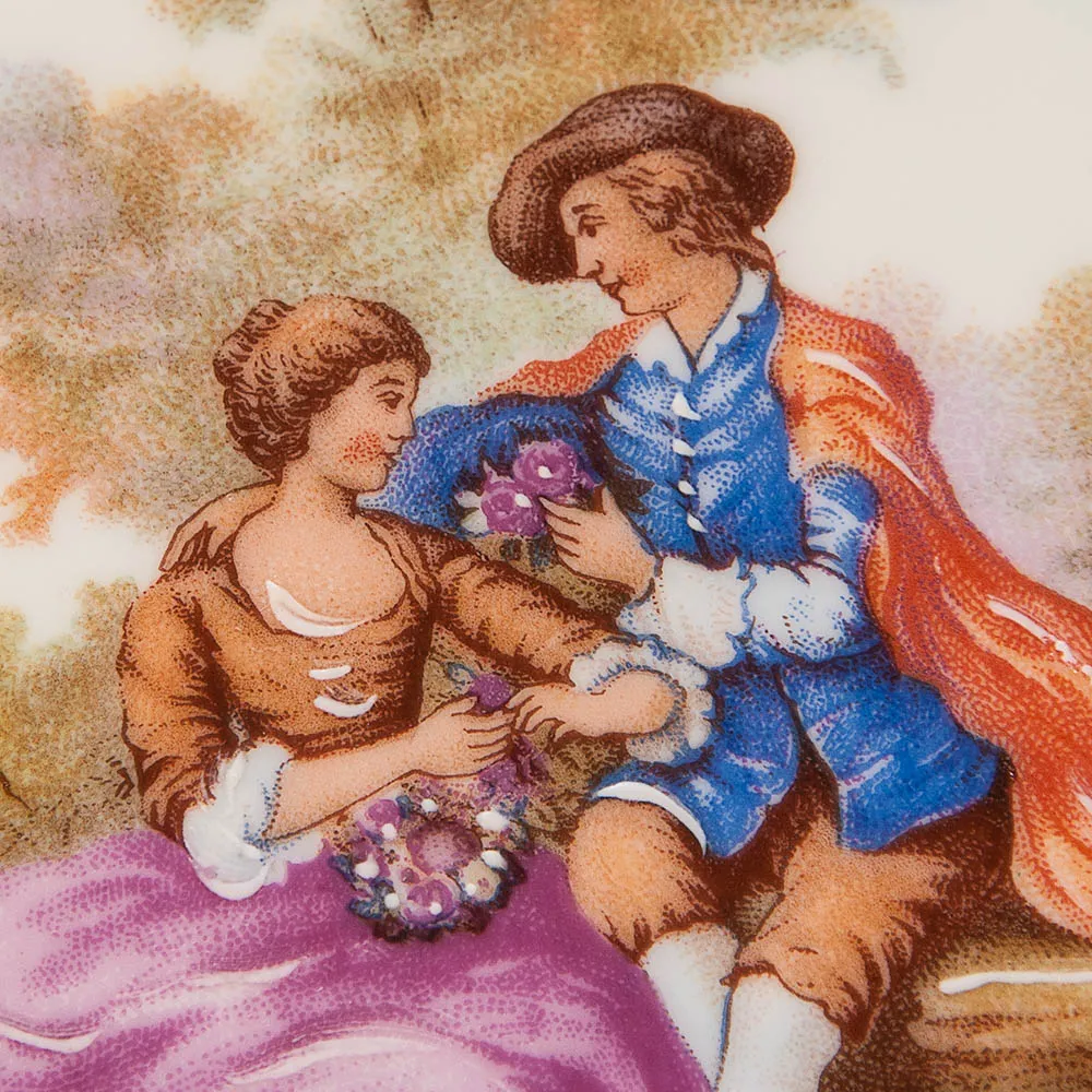 Коллекционная Тарелка «Свидание в лесу» Фарфор, Лимож (Limoges) Франция, середина ХХ века.