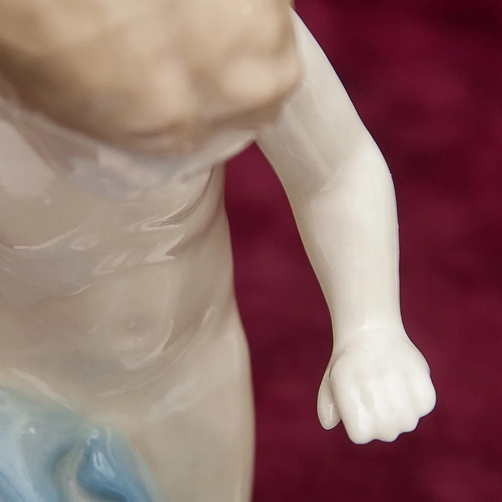 Фарфоровая Статуэтка «Мальчик с собакой» Артель КЕРАМИК - CCCР 50 -е годы ХХ века.