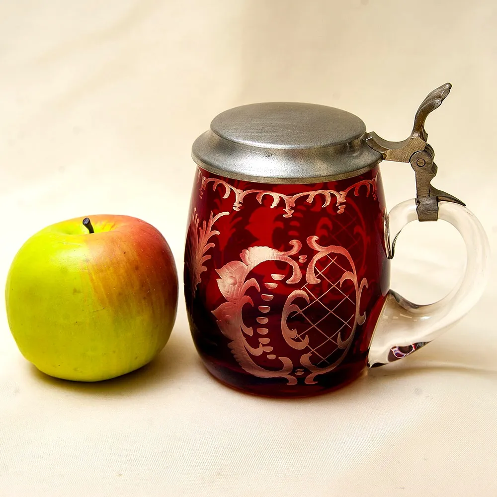 Пивная Кружка «Охота - Косуля», Цветной Хрусталь SCHONBORNER, Германия, 60 гг.