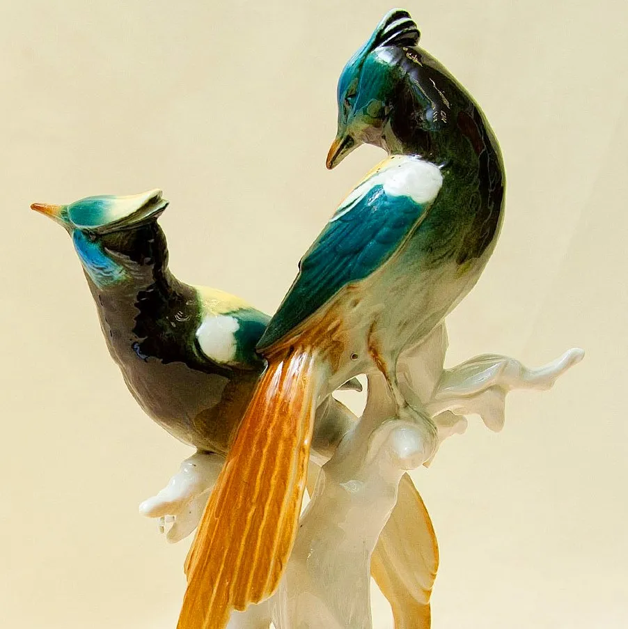 Пара Птиц - Фарфоровая Статуэтка «Райские птицы», Карл Энс / Karl Ens, Германия 50гг.