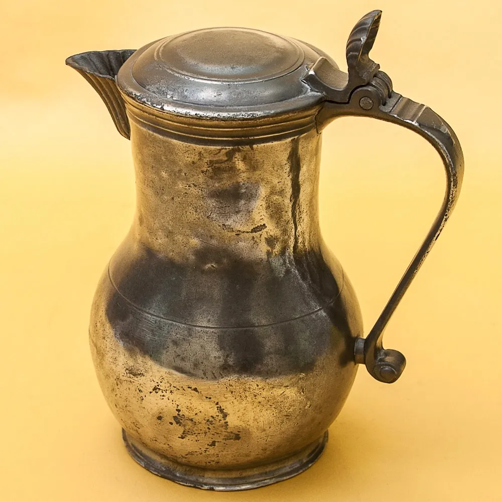 Антикварный Классический Небольшой Оловянный Кофейник на 1,3 литра. Бельгия,  ХIХ век.