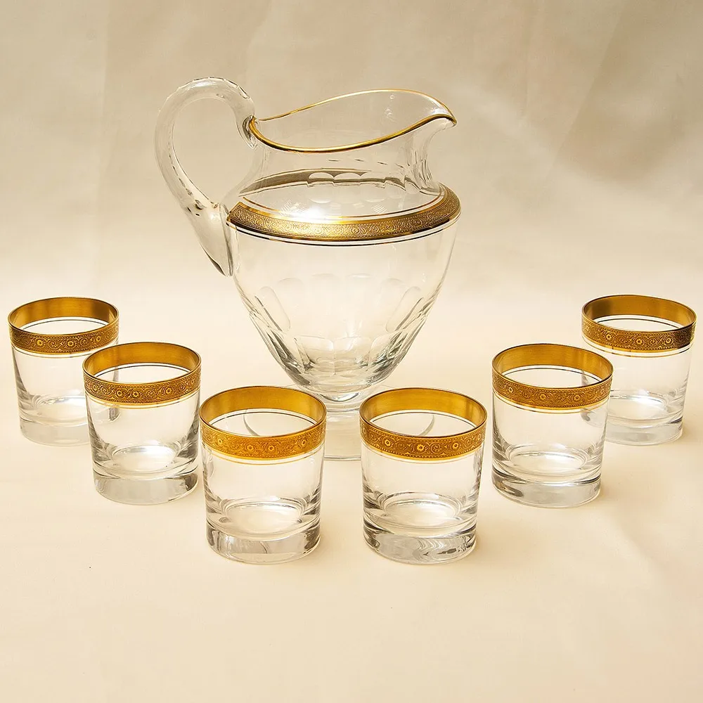 Набор для напитков из 6-и хрустальных стаканов и кувшина «Concorde», Theresienthal Германия, 50 гг.